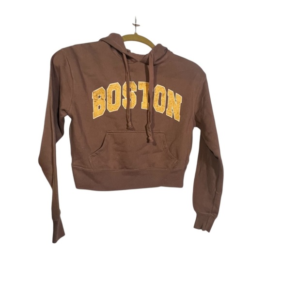 Tilly’s Full Tilt BOSTON Hoodie Brown Shrunken Size XS - Picture 2 of 7